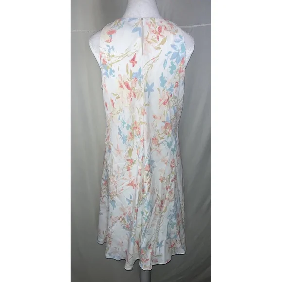 Lauren Ralph Lauren Women's Floral Crepe Dress White Size 8 Long Length - Picture 8 of 10